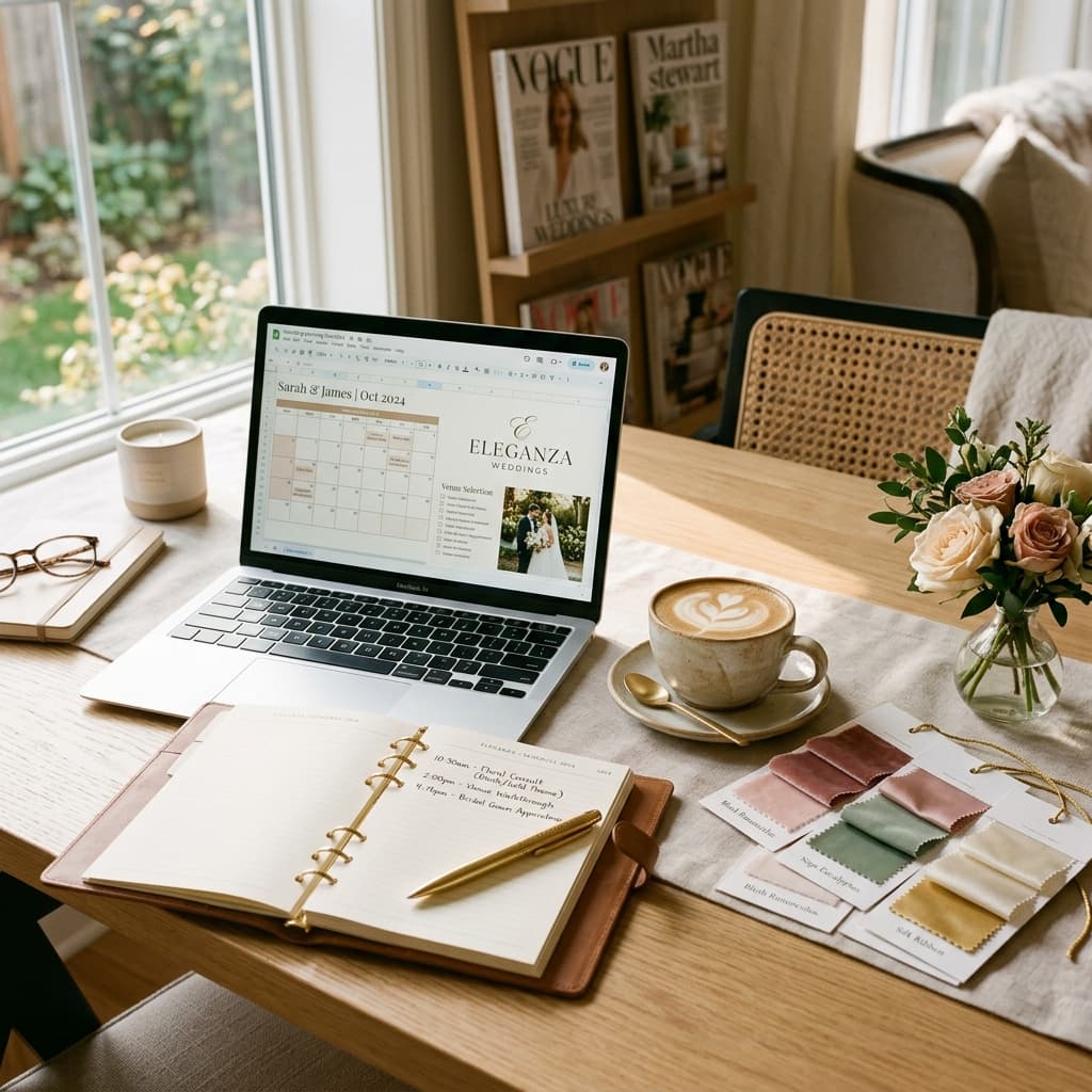 Wedding planner workspace and lead management desk